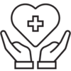 Icon heart in hands