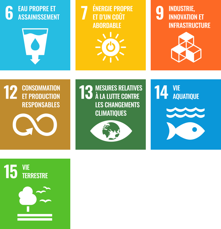 Logos d'objectifs de Développement Durable des Nations Unies, version accessible ci-dessous