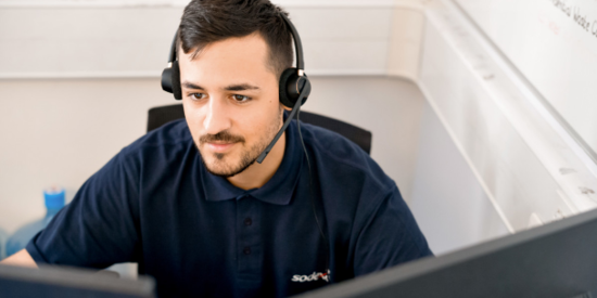 Man tendering calls in a call center