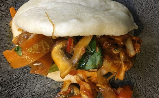 Picture of stir fry in bao bun