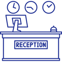 A reception desk icon