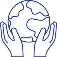 Icon of two hands holding a globe