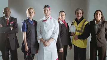 Un groupe d&#039;employés de Sodexo en uniforme