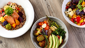 Portions on plates