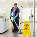 cleaning office floor
