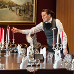 Sodexo employee preparing Mess for dinner