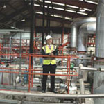 Man in industrial setting
