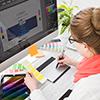 Graphic designer at work